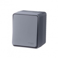 ATLASDESIGN PROFI IP54 О/У 1-клавишный ВЫКЛЮЧАТЕЛЬ, сх.1, 10АХ, АНТРАЦИТ ATN544011
