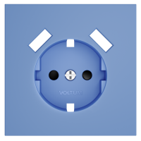 Накладка для розетки с заземлением и защитными шторками, с USB AA, S70 деним