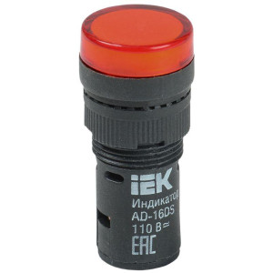 Лампа светосигнальная AD16DS d16мм 24В AC/DC красн. KARAT IEK BLS10-ADDS-024-K04-16