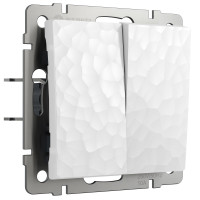 W1222001/ Выключатель двухклавишный проходной (hammer белый)