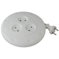 Удлинитель-рулетка 3х3м без заземл. 10А IP20 UR-3-3m-W ПВС 2х0.75 бел. Эра Б0019038