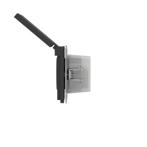 Розетка силовая, 2PE, с зш, с крышкой, IP44, KANT, черный уголь