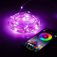 Гирлянда светодиодная Нить 5м RGB 220В с пультом таймер музыка управл. через мобил. прилож. Эра Б0055994