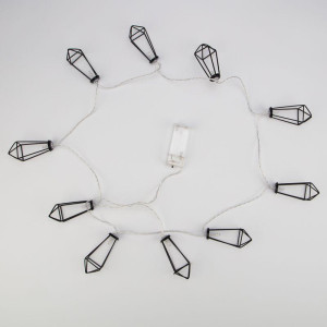 Гирлянда светодиодная Кристаллы черные 1.5м 10LED тепл. бел. 0.1Вт IP20 провод ПВХ прозр. элементы питания 2хAA (не в компл.) Neon-Night 304-017