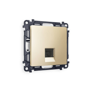 MA612010 Комплект механизма компьютерной розетки ALFA Шампань RJ-458P8C CAT6 с шторкой QUANT AP6120, VM188 AMBRELLA VOLT