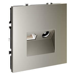 Розетка телевизионная встраиваемая VOLTUM S70 TVRJ45 кат. 6, шелк