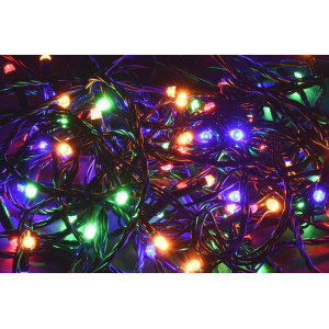 Гирлянда Нить 5м 50LED RGB IP20 провод зел. 230В с контроллером 8 режимов IEK LGDB110-3-050-05-G-S-20