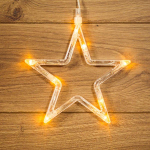 Фигура светодиодная Звездочка 185х185х10мм 8LED тепл. бел. 1Вт 4.5В IP20 на присоске с подвесом элементы питания 3хAAA (в компл.) Neon-Night 501-011