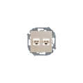 Розетка телефонная 2xRJ11 Simon SIMON 15, скрытый монтаж, шампань, 1591589-034