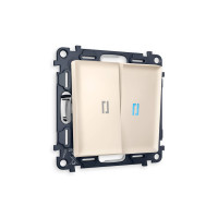 MA324020 Комплект механизма 2-кл выключателя с подсветкой 10000K ALFA Бежевый матовый QUANT AP3240, VM115, G17B AMBRELLA VOLT