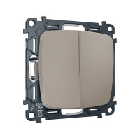 MO363030 Комплект механизма 2-клавишного перекрестного выключателя 10A-250V OMEGA Серо-бежевый матовый QUANT OP3630, VM125 AMBRELLA VOLT