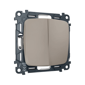 MO363030 Комплект механизма 2-клавишного перекрестного выключателя 10A-250V OMEGA Серо-бежевый матовый QUANT OP3630, VM125 AMBRELLA VOLT