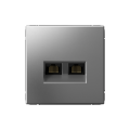 ARTGALLERY РОЗЕТКА двойная компьютерная RJ45+RJ45, кат. 5е, механизм, СТАЛЬ GAL000985