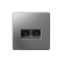 ARTGALLERY РОЗЕТКА двойная компьютерная RJ45+RJ45, кат. 5е, механизм, СТАЛЬ GAL000985
