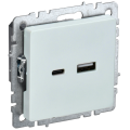 BRITE Розетка USB A+C 18Вт РЮ11-1-БрЖ жемчуг IEK