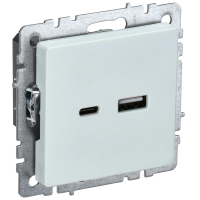BRITE Розетка USB A+C 18Вт РЮ11-1-БрЖ жемчуг IEK