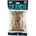 SKANDY Розетка 2-местная с заземлением без защитных шторок 16А в сборе SK-R08Sa песочный IEK