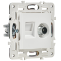 SKANDY Розетка двойная TV+RJ45 кат.6 SK-A15W арктический белый IEK