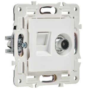 SKANDY Розетка двойная TV+RJ45 кат.6 SK-A15W арктический белый IEK