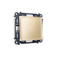 MA602030 Комплект механизма 1-кл проходного выключателя с подсветкой 3200K ALFA Шампань QUANT (AP6020, VM105, G22Y) AMBRELLA VOLT