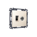 MA332510 Комплект механизма розетки компьютерной  TV оконечной RJ-45 с автоматической защитной шторкой ALFA Бежевый матовый QUANT AP3325, VM195 AMBRELLA VOLT