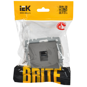 BRITE Розетка компьютерная RJ45 кат.6 РК11-БрС сталь IEK