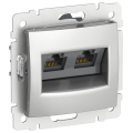 IEKVALENA Розетка компьютерная двойная RJ45 категория 6 UTP 6902471 алюминий IEK