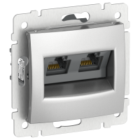 IEKVALENA Розетка компьютерная двойная RJ45 категория 6 UTP 6902471 алюминий IEK