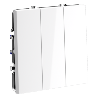 Выключатель встраиваемый VOLTUM S70 трехклавишный 10А, (белый глянцевый)