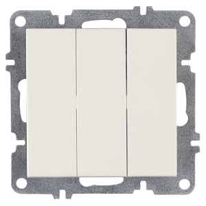 Arvia Electric, L/K Механизм, Выключатель трехклавишный, (белый)