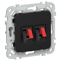 FLITE Розетка 2-местная аудио РА-2-ФлЧ черный IEK
