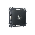 MO913005 Комплект механизма TV розетки оконечной экранированной 5-1000MHz 3dB OMEGA Графит Мягкое касание QUANT (OP9130, VM199) AMBRELLA VOLT