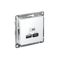 ATLASDESIGN USB РОЗЕТКА А+С, 5В/2,4А, 2х5В/1,2А, механизм, ЛОТОС ATN001339