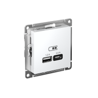 ATLASDESIGN USB РОЗЕТКА А+С, 5В/2,4А, 2х5В/1,2А, механизм, ЛОТОС ATN001339