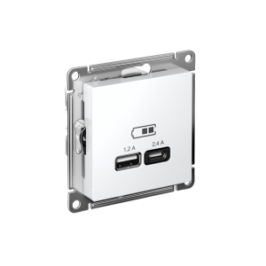 ATLASDESIGN USB РОЗЕТКА А+С, 5В/2,4А, 2х5В/1,2А, механизм, ЛОТОС ATN001339