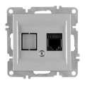 Arvia Electric, L/K Механизм, Розетка компьютерная (Rj45 Cat6), (серебро)