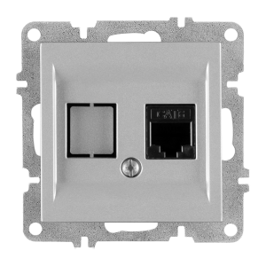 Arvia Electric, L/K Механизм, Розетка компьютерная (Rj45 Cat6), (серебро)