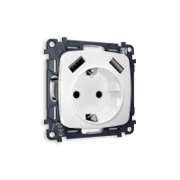 MO129010 Комплект механизма электрической розетки OMEGA Белый матовый 2USB AA 18W быстрая зарядка сз QUANT OP1290, VM155 AMBRELLA VOLT