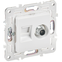 SKANDY Розетка двойная TV+RJ45 кат.6 SK-A15W арктический белый IEK