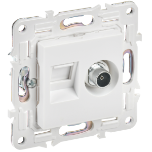 SKANDY Розетка двойная TV+RJ45 кат.6 SK-A15W арктический белый IEK