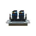 BRITE Розетка компьютерная двойная RJ45 кат.6 РК11-2-БрШ шампань IEK