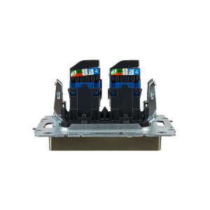 BRITE Розетка компьютерная двойная RJ45 кат.6 РК11-2-БрШ шампань IEK