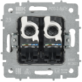 BRITE Розетка компьютерная двойная RJ45 кат.5E РК10-2-БрГН металл хром/никель IEK