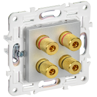 SKANDY Аудиорозетка 4-местная SK-A01S серебряный IEK