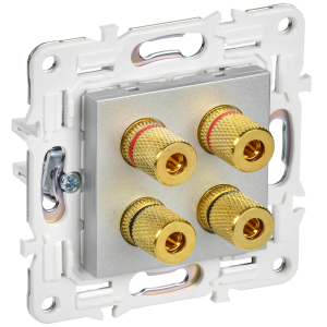 SKANDY Аудиорозетка 4-местная SK-A01S серебряный IEK