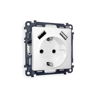 MA129010 Комплект механизма электрической розетки ALFA Белый матовый 2USB AA 18W быстрая зарядка сз QUANT AP1290, VM155 AMBRELLA VOLT