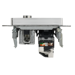 BRITE Розетка двойная TV+RJ45 кат.5E РТВ/РК12-БрГН металл хром/никель IEK