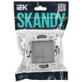 SKANDY Выключатель 2-клавишный перекрестный 10А SK-V06N металл никель IEK