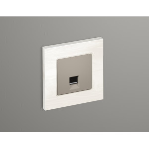 MA372005 Комплект мех-ма компьютерной розетки RJ-45 экранированной с автоматической защитной шторкой ALFA Серо-бежевый матовый QUANT AP3720, VM185 AMBRELLA VOLT