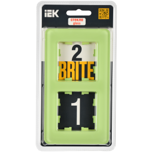 BRITE Рамка 2-местная РУ-2-2-Бр стекло эко грин RE IEK